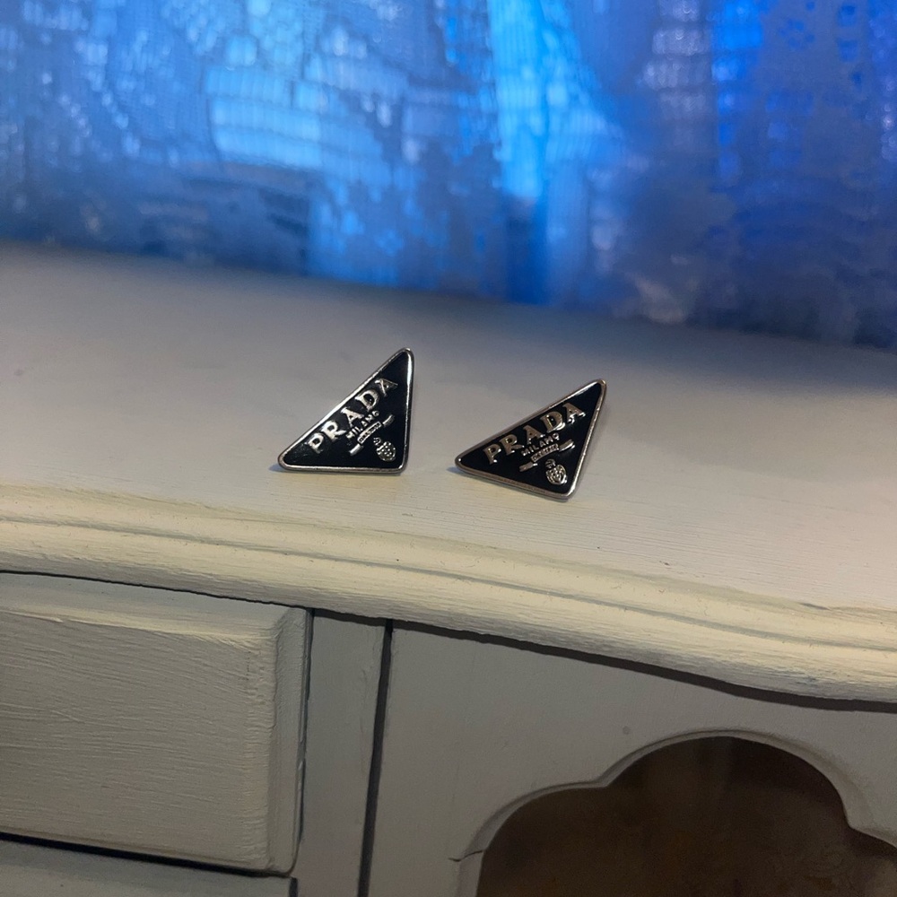 Prada triangular earrings
